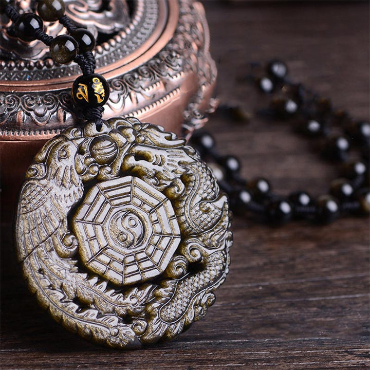 Buddha Stones Golden Obsidian Healing Energy Necklace Pendant - image 2