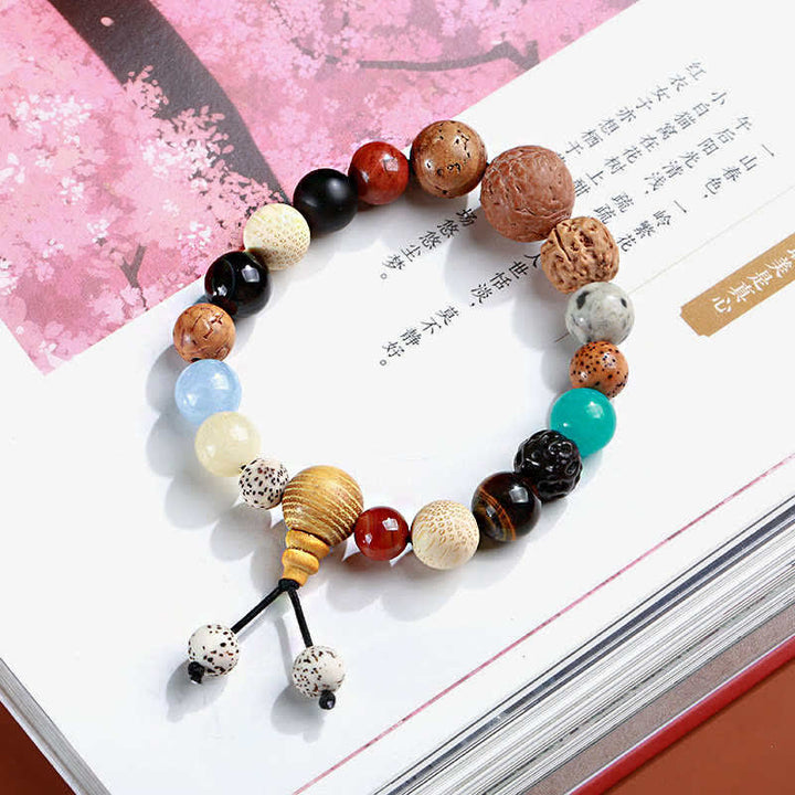 Buddha Stones Bodhi Seed Agate Wisdom Harmony Wrist Mala Bracelet - image 5