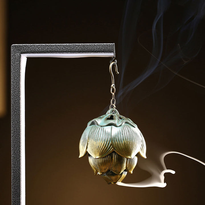 Buddha Stones Lotus Meditation Hanging Incense Burner Decoration - image 6