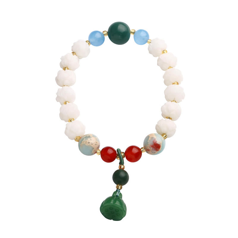 Buddha Stones Bodhi Seed Lotus Bead Carved Peace Harmony Bracelet - image 6