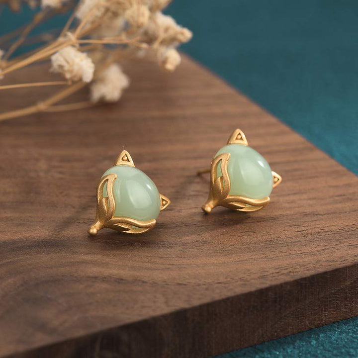 Buddha Stones FengShui Jade Luck Earrings - Jade - image 0