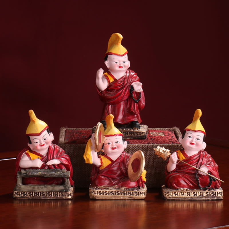 Buddha Stones Hand Painted Tibetan Lama Figures Carved Creative Home Office Car Decoration Ornament - image 0