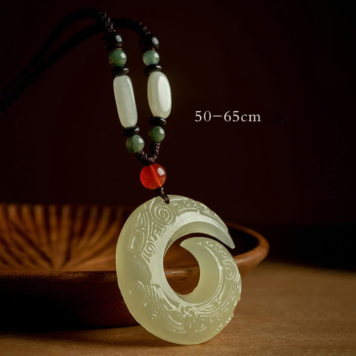 Buddha Stones Peace Buckle Jade Small Leaf Red Sandalwood Cinnabar Agate Luck Necklace Pendant - Jade&Agate - image 9