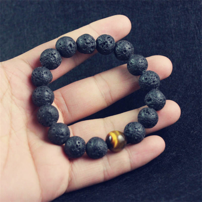 Buddha Stones Lava Rock Tiger Eye Stone Peace Healing Bracelet - image 11