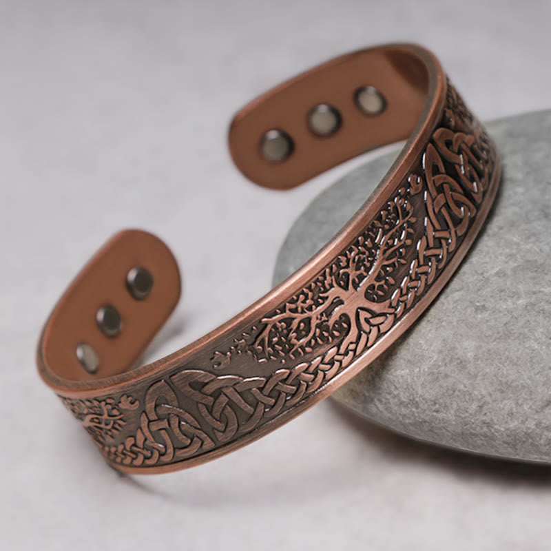 Buddha Stones Lucky Tree Of Life Balance Magnetic Adjustable Cuff Bracelet Bangle - image 2