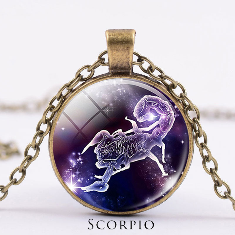 12 Constellations of the Zodiac Moon Starry Sky Protection Blessing Necklace Pendant - image 31