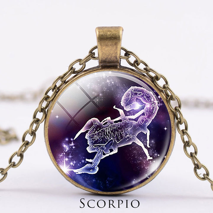12 Constellations of the Zodiac Moon Starry Sky Protection Blessing Necklace Pendant - image 31