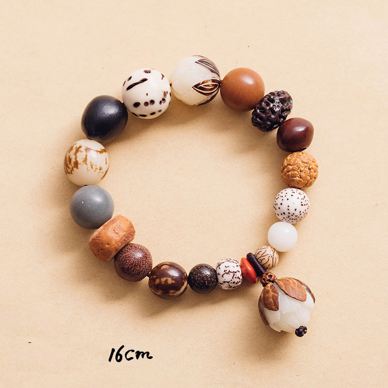 Buddha Stones Bodhi Seed Lotus Wisdom Peace Wrist Mala Bracelet - 16cm - image 7