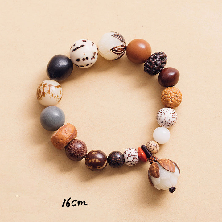 Buddha Stones Bodhi Seed Lotus Wisdom Peace Wrist Mala Bracelet - 16cm - image 7