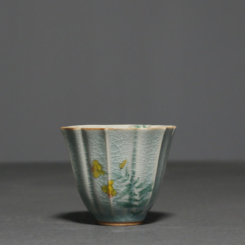 Buddha Stones Loquat Dogwood Hawthorn Morning Glory Ceramic Teacup Kung Fu Tea Cup - Morning Glory 7cm*5.7cm*75ml - image 10