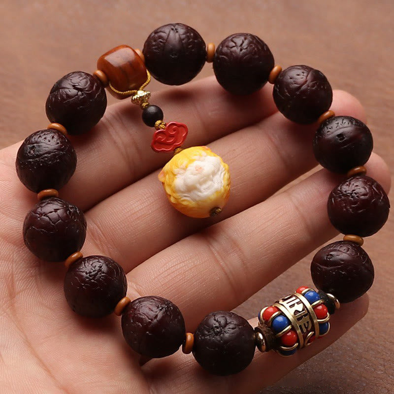 Buddha Stones Tibetan Bodhi Seed Agate Bead Luck Wealth Tassel Charm Wrist Mala - image 15