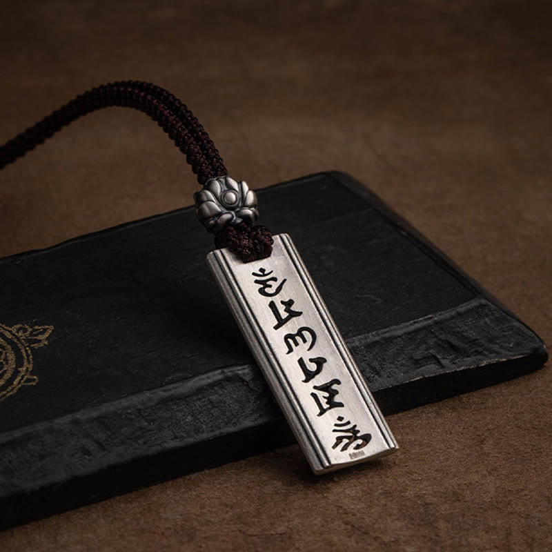 Buddha Stones 999 Sterling Silver Om Mani Padme Hum Engraved Lotus Wisdom Necklace Pendant - image 13