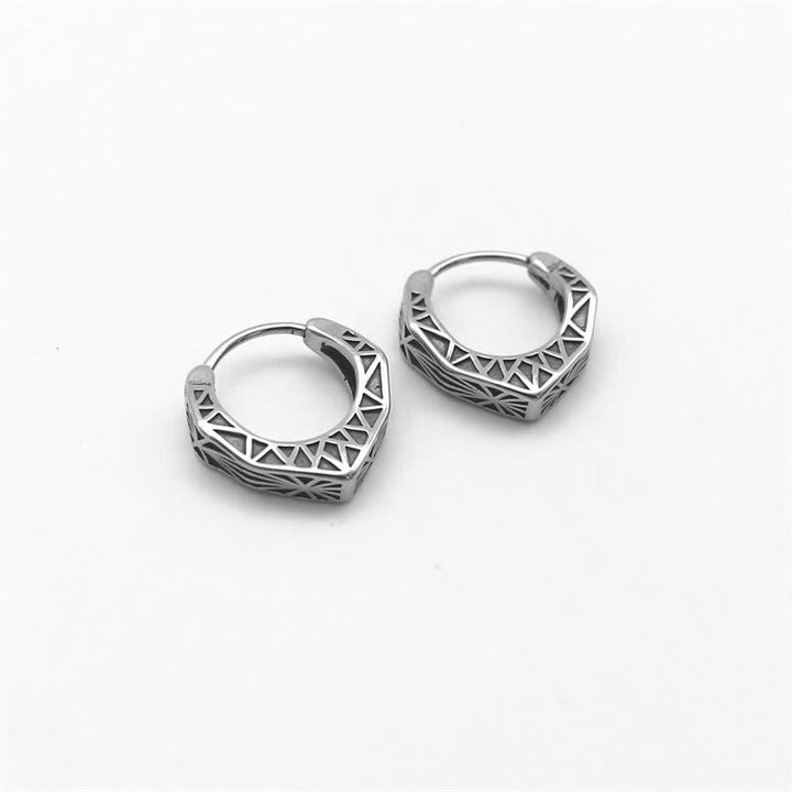 Viking Hoop Titanium Steel Balance Earrings - image 8