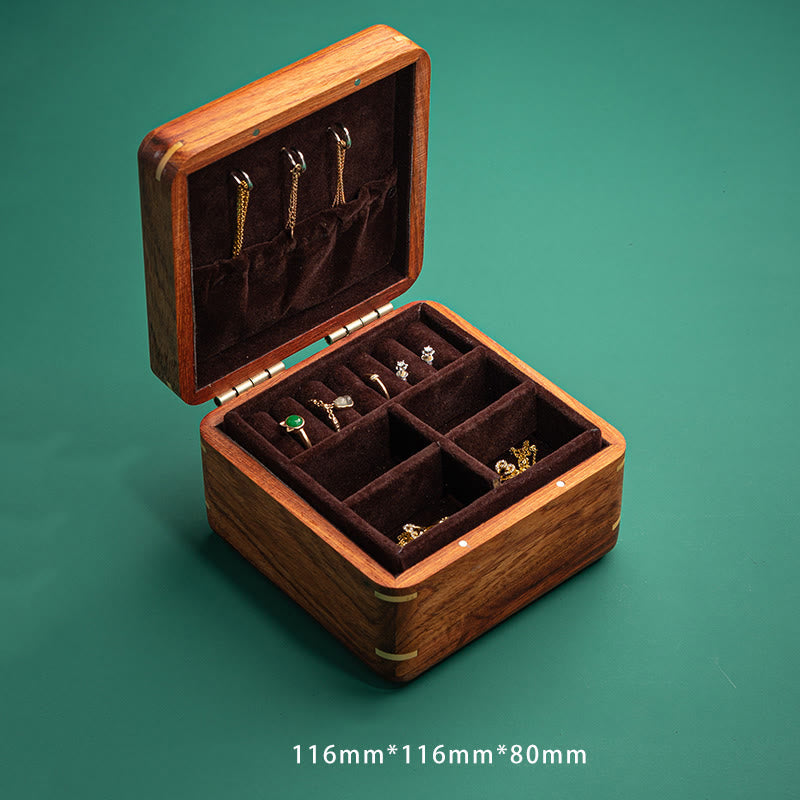 Antique Flower Leaf Handmade Rosewood Jewelry Storage Box Wooden Gift Organizer Box - image 23