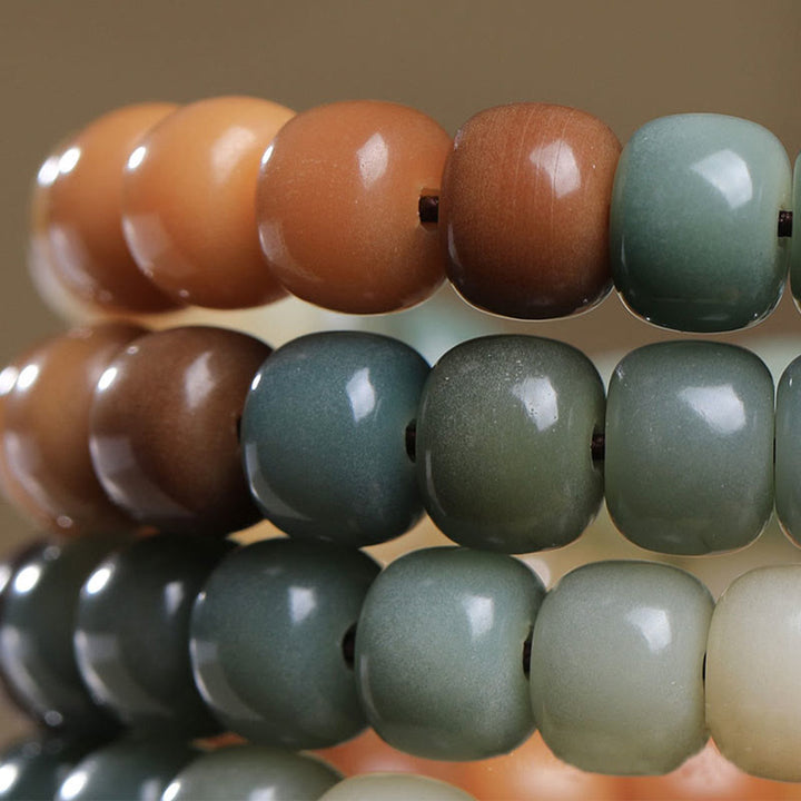 Buddha Stones 108 Mala Beads Gradient Bodhi Seed Green Tara Buddha Engraved Peace Harmony Bracelet - image 3