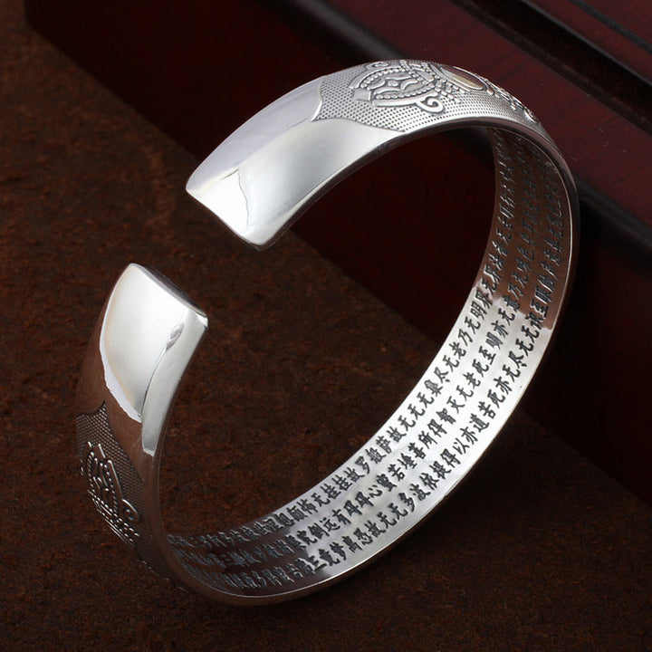 Buddha Stones Tibetan Sanskrit White Copper Meditation Prayer Bracelet Bangle - image 2