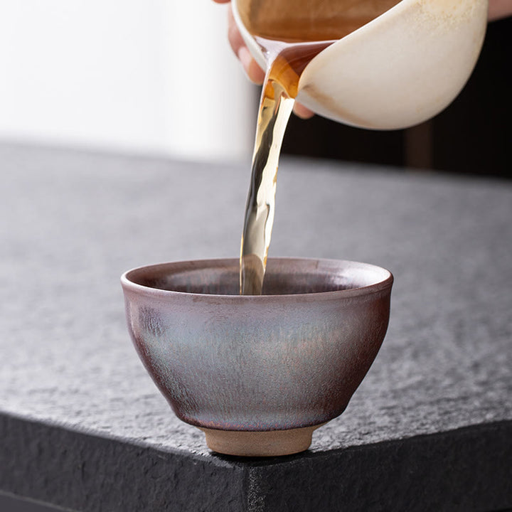 Buddha Stones Chinese Pink Gold Jianzhan Porcelain Teacup Kung Fu Tea Cup - image 5