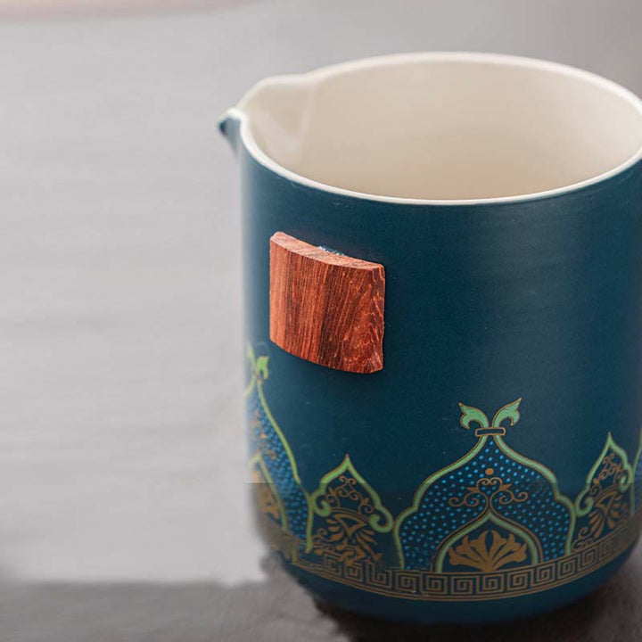 Buddha Stones Flower Chinese Gongfu Ceramic Teapot Portable Outdoor Travel Tea Set Bag - image 4