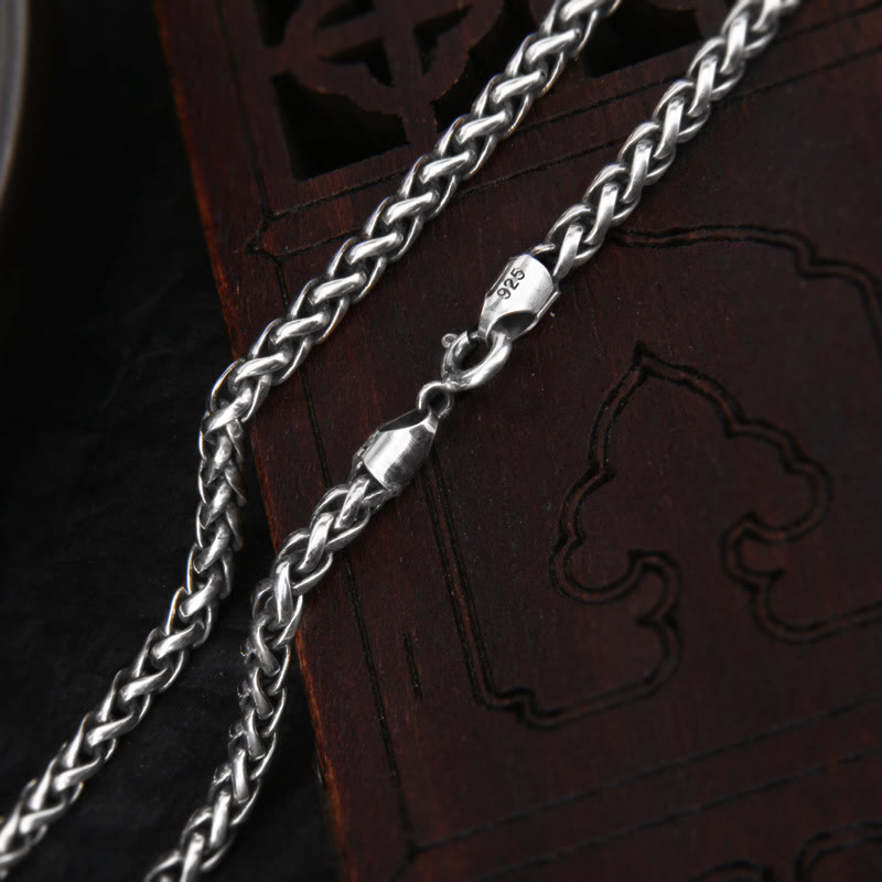 Buddha Stones 925 Sterling Silver Double Dorje Vajra Spiritual Strength Necklace Pendant - 925 Sterling Silver 50cm Chain(Chain Only) - image 6
