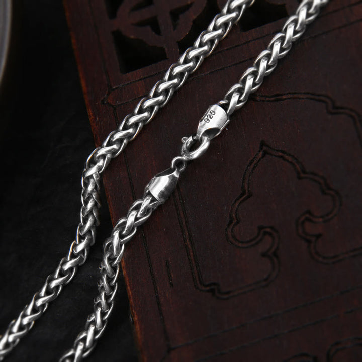 Buddha Stones 925 Sterling Silver Double Dorje Vajra Spiritual Strength Necklace Pendant - 925 Sterling Silver 50cm Chain(Chain Only) - image 6