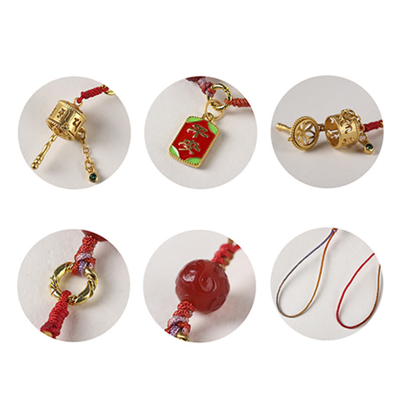 Buddha Stones Tibetan Om Mani Padme Hum Prayer Wheel Amulet Charm Protection Phone Hanging Decoration - image 5