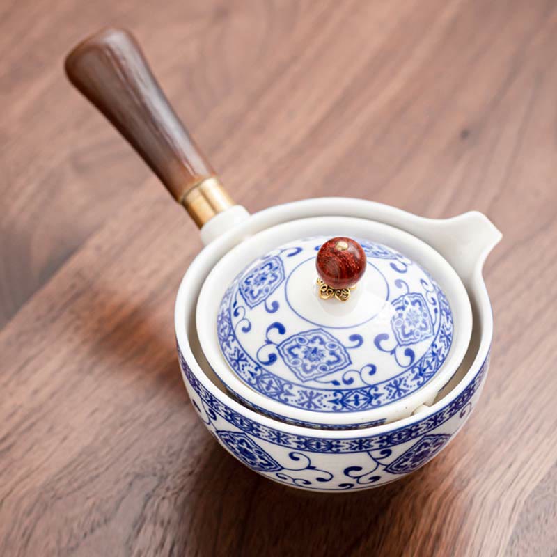 Buddha Stones Chinese Gongfu Tea Set Design Ceramic Teapot Portable Gift Bag - image 23