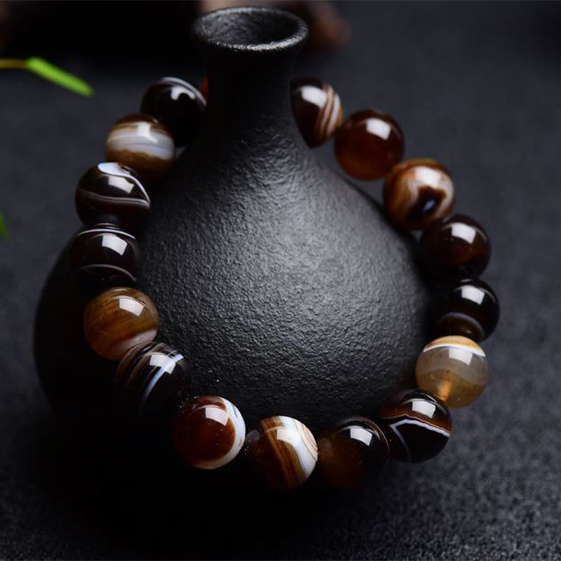 Buddha Stones Tibetan Sardonyx Happiness Positive Bracelet - image 1