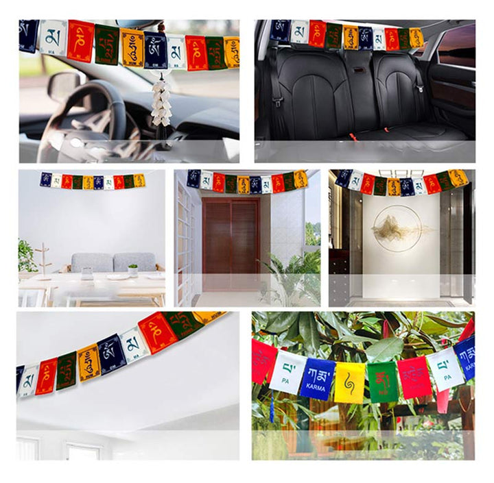 Tibetan Blessing Windhorse Om Mani Padme Hum Outdoor Car Prayer Flag Decoration - image 8
