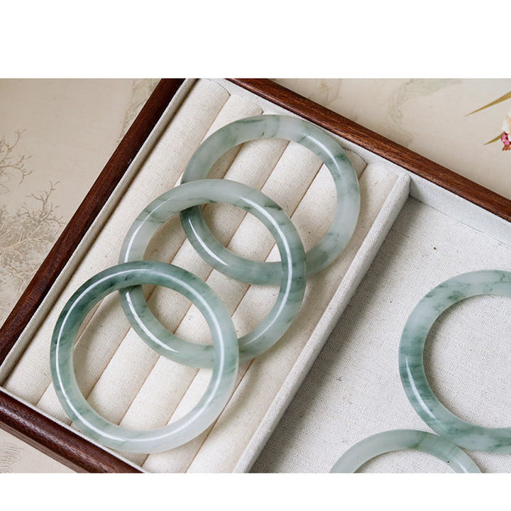 Buddha Stones Natural Jade Luck Prosperity Bangle Bracelet - image 10