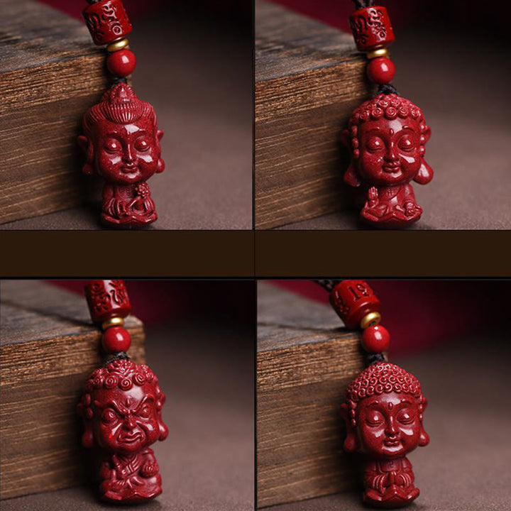 Buddha Stones Chinese Zodiac Natal Buddha Natural Cinnabar Amulet Keep Away Evil Spirits Necklace Pendant - image 20