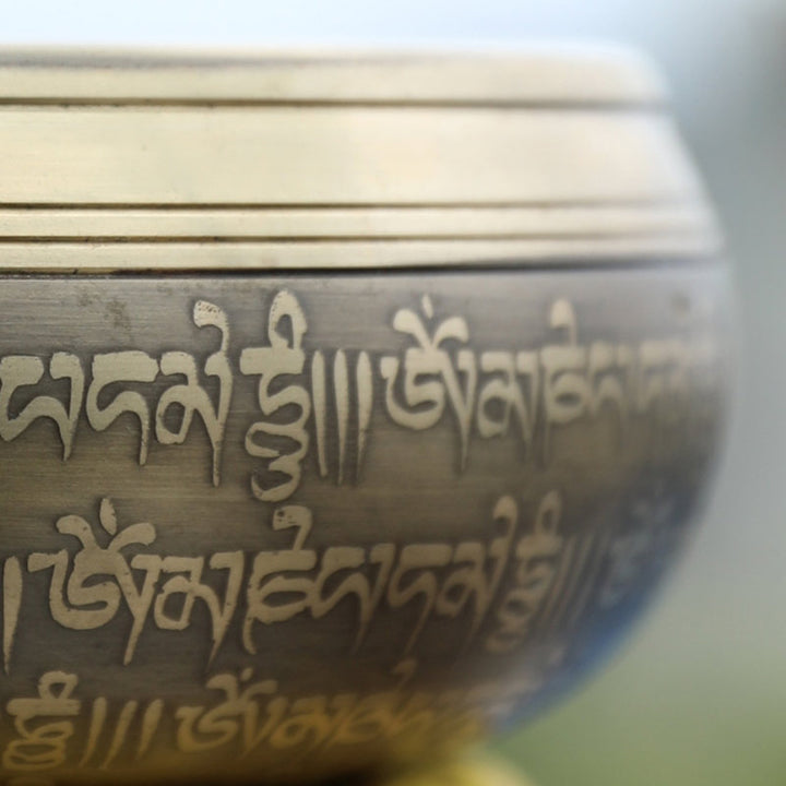 Buddha Stones Tibetan Sound Bowl Handcrafted for Focus and Meditation Peaceful Happiness Singing Bowl Set - image 8