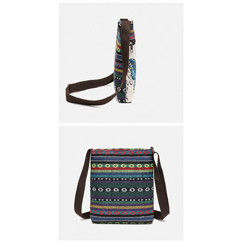 Buddha Stones Elephant Butterfly Embroidered Canvas Tote Bag Shoulder Bag Crossbody Bag - image 14