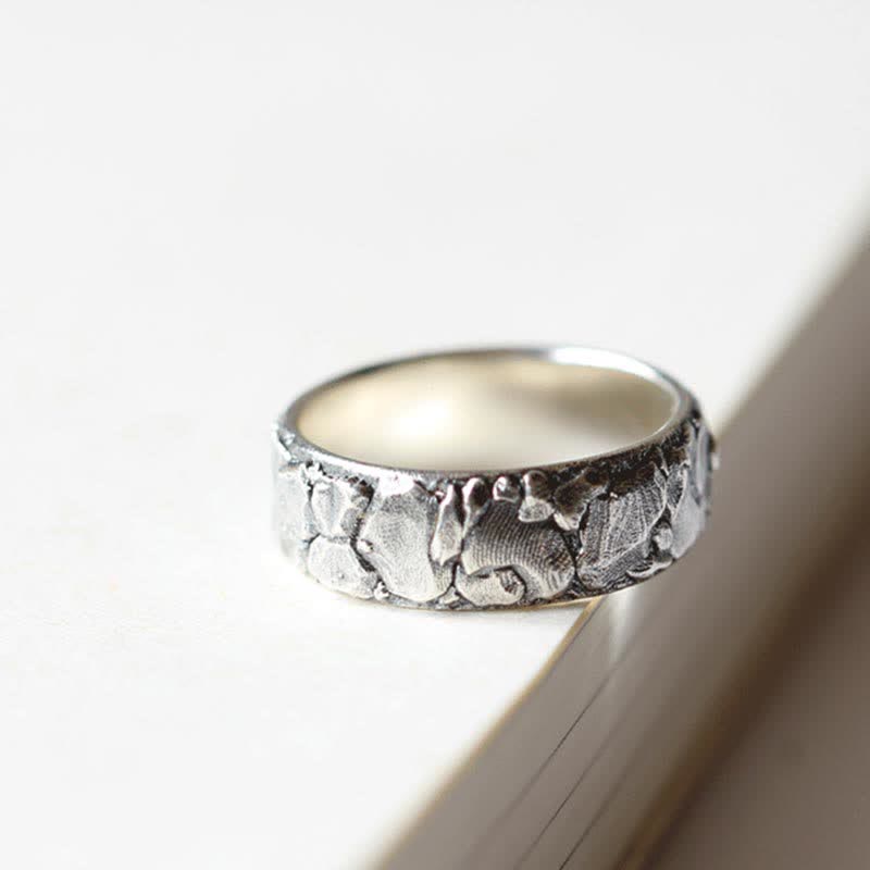 Buddha Stones Rock Pattern Luck Blessing Copper Ring - image 11