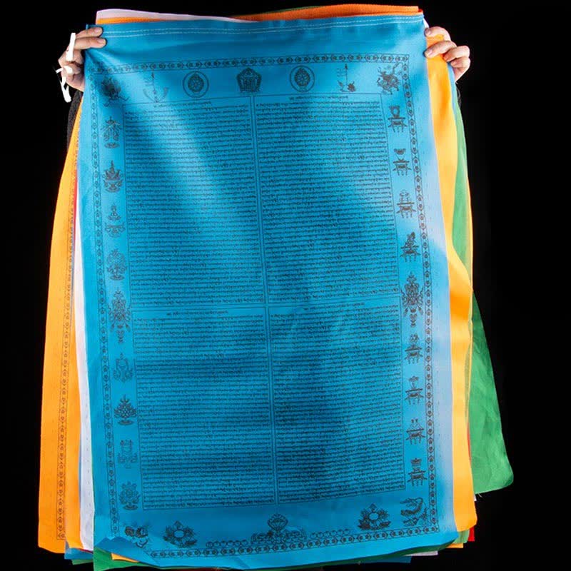 Buddha Stones Tibetan 5 Colors Windhorse Happiness Auspicious Outdoor Prayer Flag - image 9