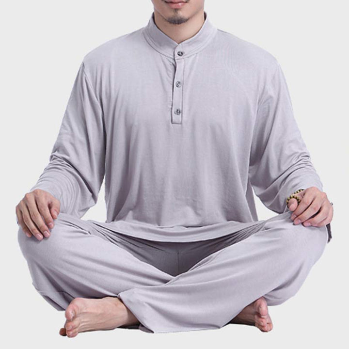Buddha Stones Meditation Prayer Spiritual Zen Tai Chi Practice Yoga Clothing Men's Set - image 4