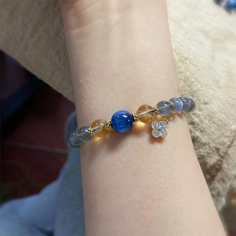 Buddha Stones Natural Moonstone Flower Chram Healing Beads Bracelet - image 4