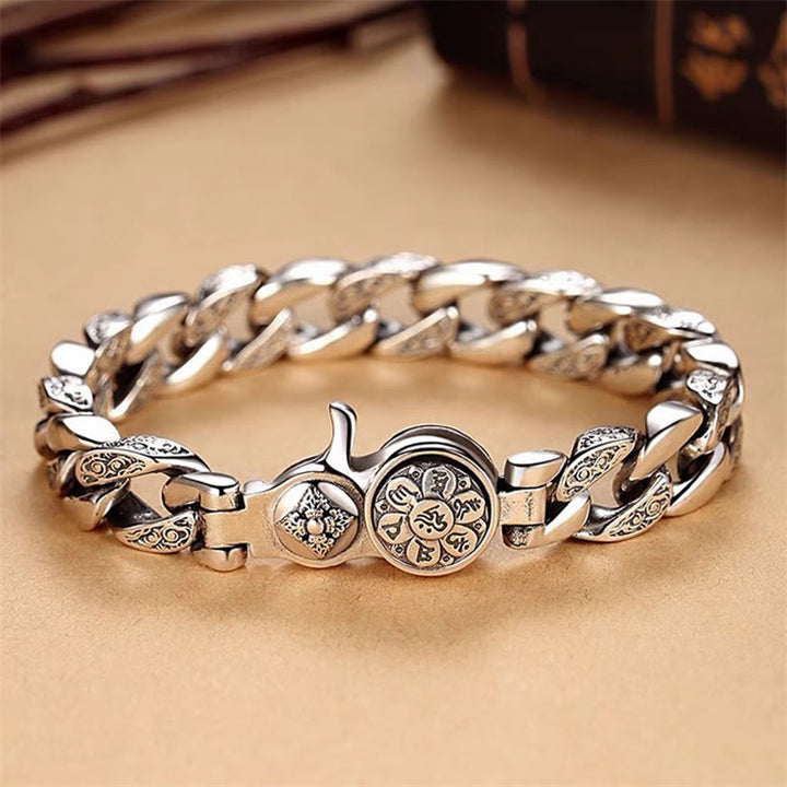Buddha Stones Tibet Om Mani Padme Hum Double Dorje Vajra Creativity Bracelet - 22cm fit wrist circumference: 20-21cm - image 0