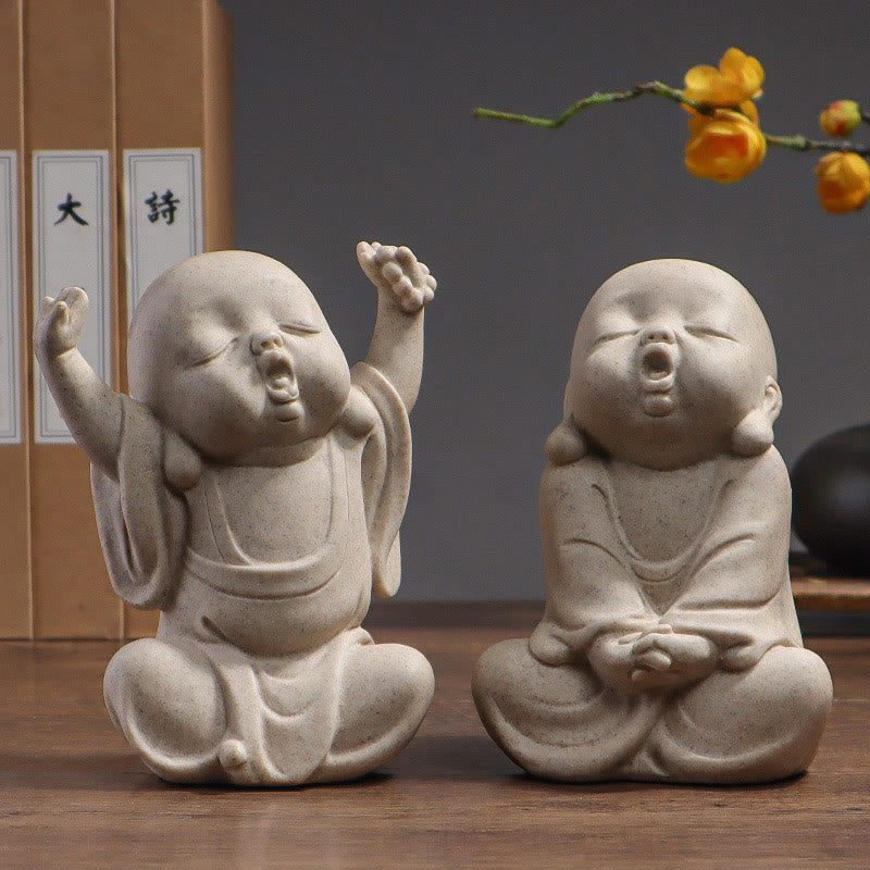 Buddha Stones Tibetan Meditation Buddha Monk Blessing Serenity Resin Home Decoration - image 1