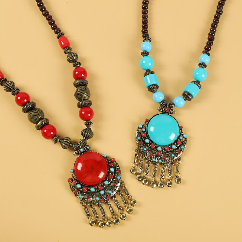 Tibetan Retro Beads Tassel Hair Decoration Hair Accessories - image 6