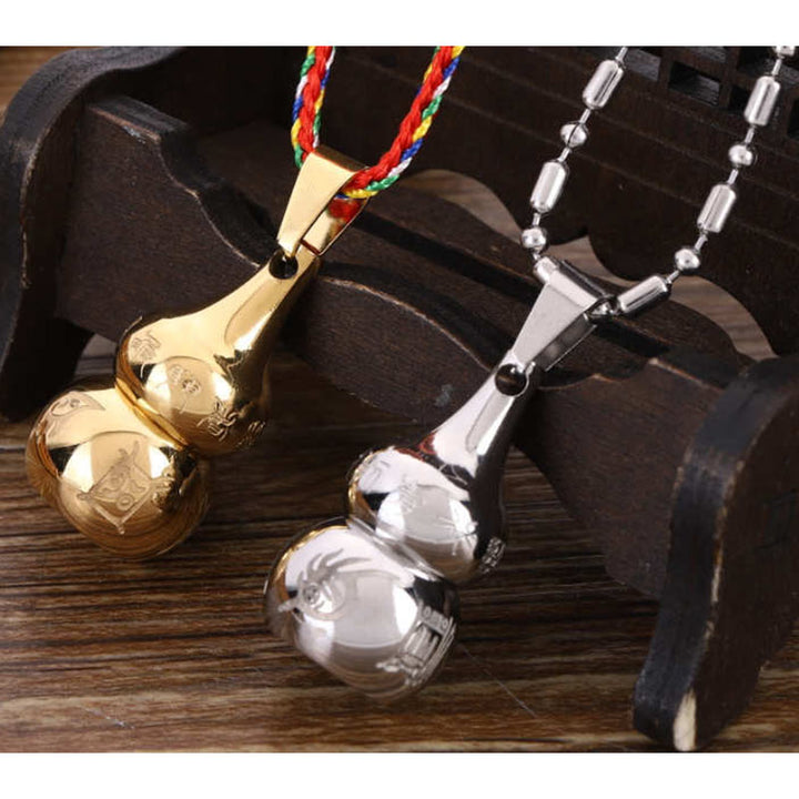Buddha Stones Tibetan Yin Yang Symbol Gourd Harmony Titanium Steel Necklace Pendant - image 9