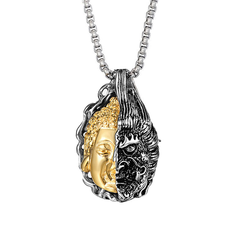 Buddha Stones Half Buddha Half Devil Powerful Necklace - 1 - image 0