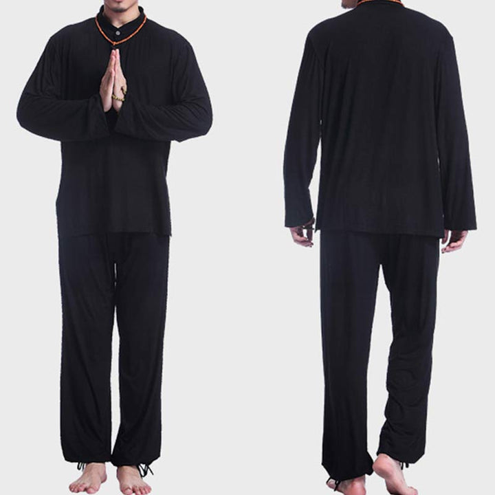 Buddha Stones Meditation Prayer Spiritual Zen Tai Chi Practice Yoga Clothing Men's Set - image 19