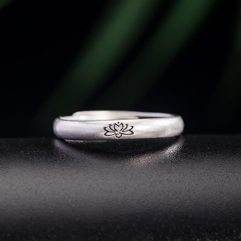 Buddha Stones 925 Sterling Silver Lotus Flower Enlightenment Ring - 925 Sterling Silver - image 0