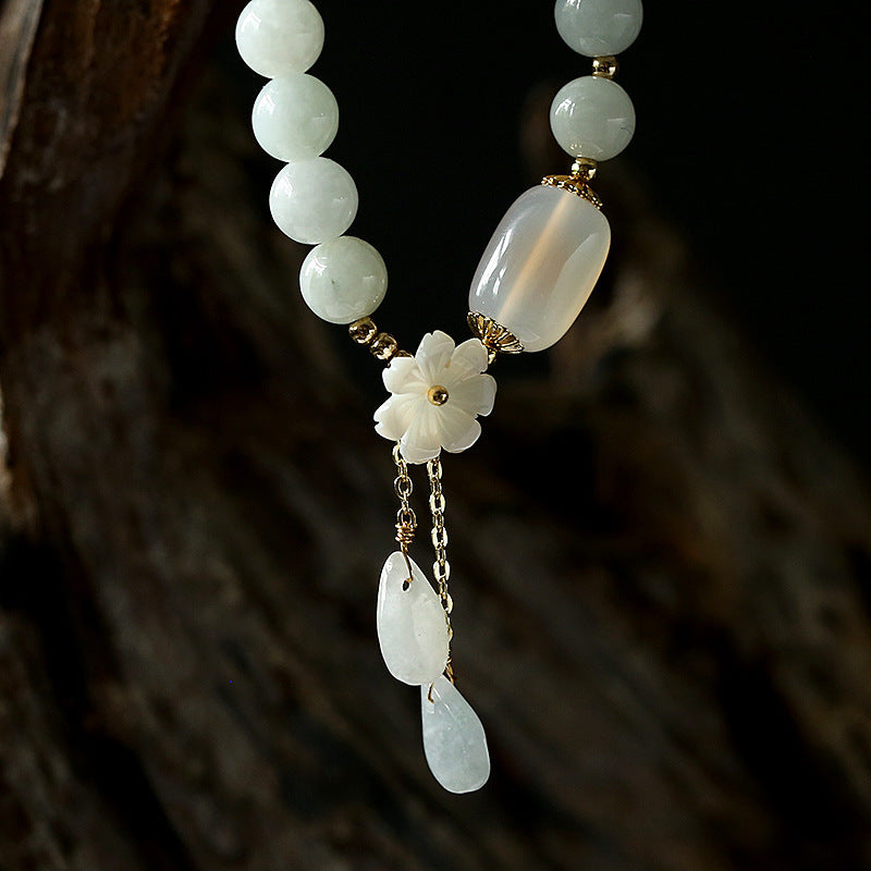 Buddha Stones Natural White Jade Luck Bracelet - image 3