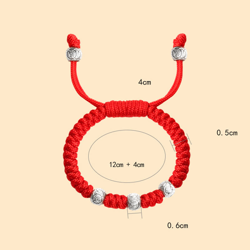 Buddha Stones 925 Sterling Silver King Kong Knot Multicolored Red String Strength Handmade Braided Kids Child Bracelet - image 8