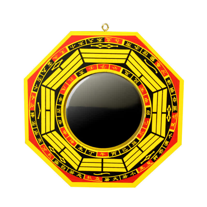 Buddha Stones Feng Shui Bagua Map Balance Living Room Energy Map Mirror - 12 IN - Convex Mirror - Yellow - image 19
