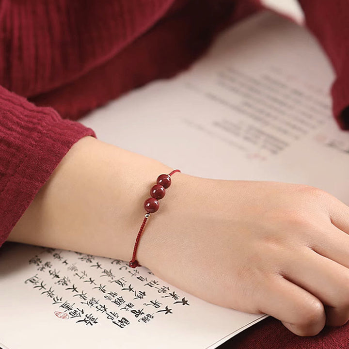 Buddha Stones Natural Lucky Cinnabar Bead Blessing String Bracelet Anklet - image 16