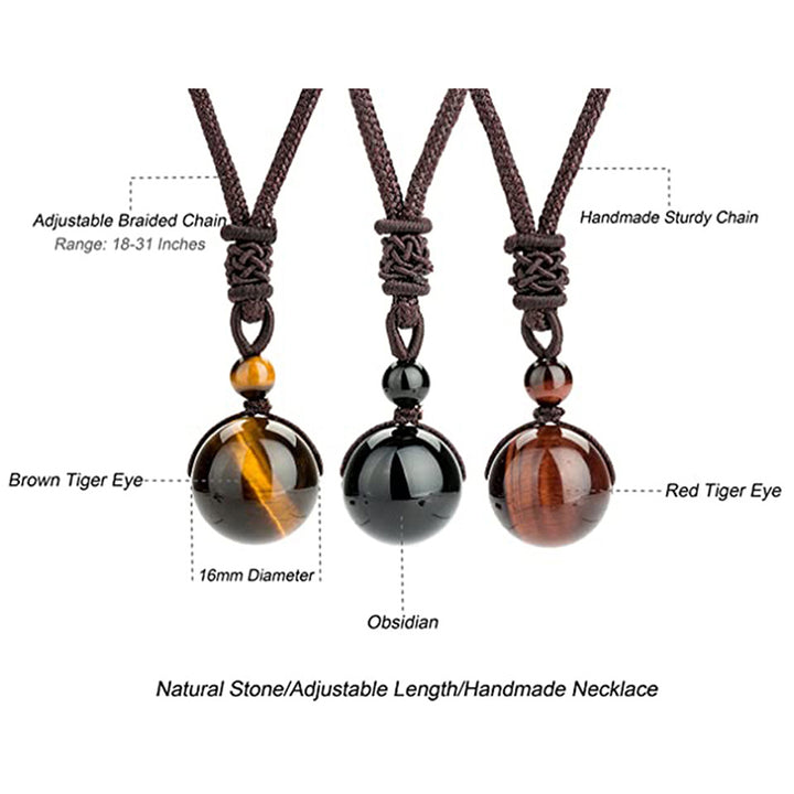 Buddha Stones Tibetan Tiger's Eye Bracelet Necklace Set - image 12