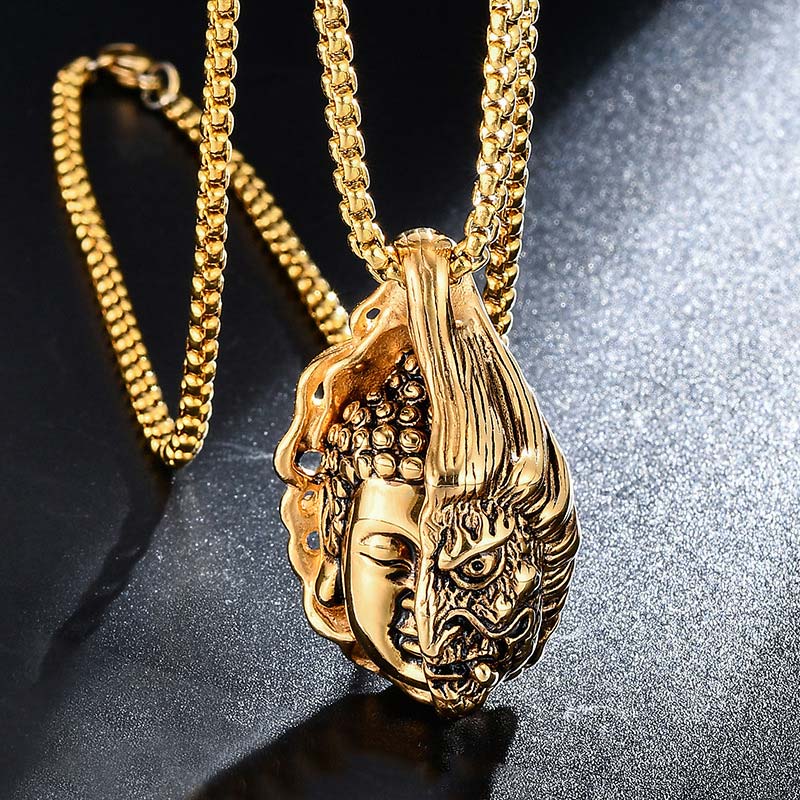 Buddha Stones Half Buddha Half Devil Powerful Necklace - image 9