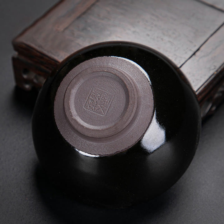 Buddha Stones Gold Maple Leaf Chinese Jianzhan Ceramic Teacup Tenmoku Kung Fu Tea Cup Bowl - image 11